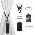 thumbnail image 3 of Evideco French Home Goods Curtain Holdbacks Set of 2 Decorative Curtain Tiebacks With Tassel - Midnight Black, 3 of 7
