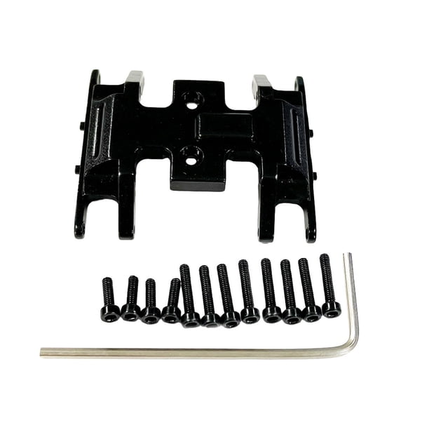 Vogacara Soporte de caja de cambios RC GOFFLOW, pieza de coche RC, placa de deslizamiento, soporte de caja de cambios para 1:24 AXIAL SCX24 Kits de construcción modelo Negro