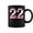 Black, variant on Number 22 Twenty Two Baseball Lucky Favorite Jersey Number Coffee Mugs