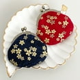 thumbnail image 6 of Wrapables Stylish Decorative Coin Purse, Clasp Wallet, Navy Blossoms, 6 of 7