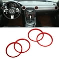 thumbnail image 4 of AC Air Vent Ring, Rustproof Red Air Conditioning Vent Trim 4pcs Easy Installation  For Car, 4 of 8
