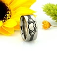 thumbnail image 3 of 9MM Comfort Fit Titanium Wedding Band Claddagh Design Engraved Flat Ring (Size 7 to 14), 3 of 3