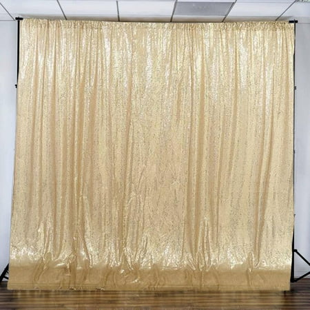 Image of Efavormart 20ft x 10ft Champagne Sequins Backdrop Curtain Photography Background Sequin Photo Booth Backdrop Studio Background