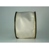 Ribbon Bazaar Wired Iridescent Taffeta 3-1/2 inch Ivory (Gold Edge) 10 yards 100% Acetate Ribbon