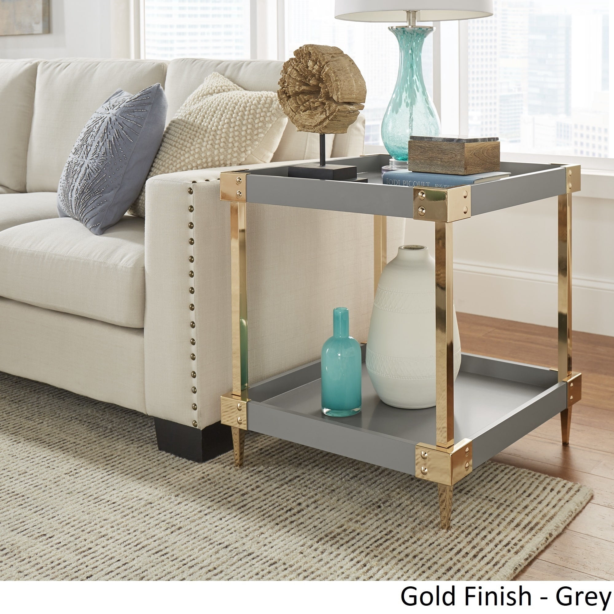 Inspire Q Kaila Modern Metal Accent End Table Nightstand By Bold Walmart Com Walmart Com