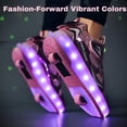 thumbnail image 4 of Yiomxhi Kids Roller Shoes, Boy Girl Sneakers with LED Light Wheels, Become Sport Sneaker for Birthday Christmas Children Gift, Adjustable Roller Skates Suitable for Outdoor School, 4 of 7