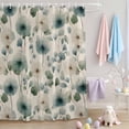 thumbnail image 2 of Shower Curtain Watercolor Dandelion Leaf Shower Curtains for Bathroom Decor, Waterproof Polyester Shower Curtain Set with Hooks, Standard Size 72" x 72" Spring Plant Linen, 2 of 9
