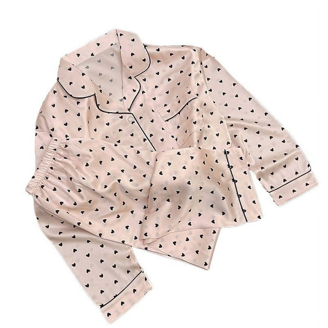 LSLJS Ensemble Pyjama 2 Pcs pour Femmes, Blouse Décontractée à Manches Longues et Pantalon de Mode, Vêtements de Nuit pour Femmes, Cadeaux pour Femmes