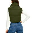 thumbnail image 5 of Yangnuo Womens Fashion Trendy Solid Color Sleeveless Puffer Jackets Vest Jackets 2025 Fall Winter Women's Winter Crop Sleeveless Warm Outerwear Padded Gilet Tops Coat, 5 of 6