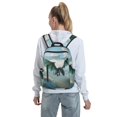 thumbnail image 5 of Yiaed Cloud Sky Green Dragon Print Lightweight Backpack Travel Backpacks Hiking Daypack for Women Men, 5 of 5