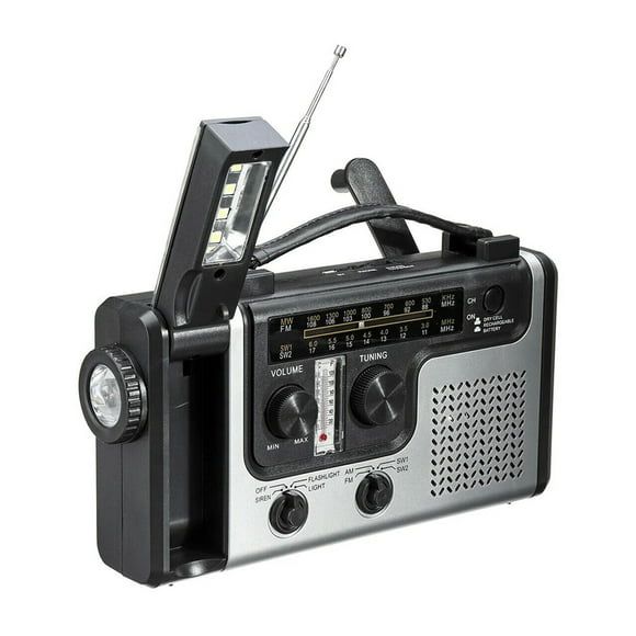 Multifunctional Solar Power Hand Crank Radio AM FM SW Emerncy Weather Radio with Flashlight 2000mAh Phone Charr Power Bank ,Handy Bright