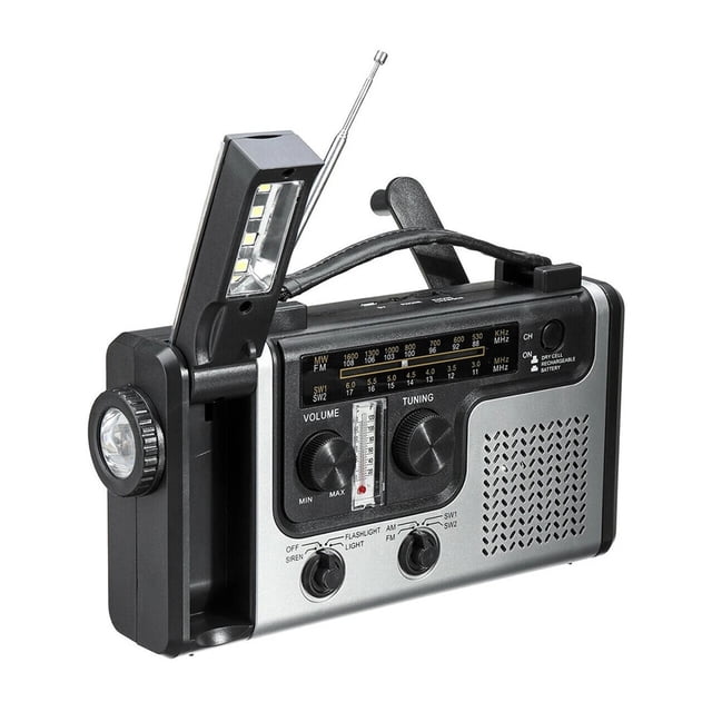 Multifunctional Solar Power Hand Crank Radio AM FM SW Emerncy Weather Radio with Flashlight 2000mAh Phone Charr Power Bank ,Handy Bright