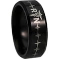 thumbnail image 4 of Registered Nurse Heart Rate Tungsten Carbide Ring, 4 of 6