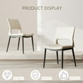 thumbnail image 5 of Minimalist White PU Leather Dining Chairs Set of 2 With Comfortable Backrest Design for Restaurants Kitchens Offices, 5 of 17