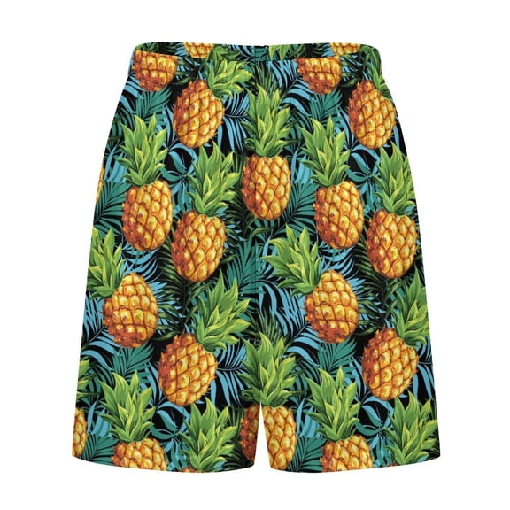 CONZONE Mens Pajamas Shorts Elastic Waist Summer Pjs Shorts For Men Hawaiian Graphic Lightweight Loose Fit Sleepwear Loungewear