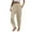 Beige, variant on LYXSSBYX Cargo Pants Women Women's Fashion Solid Color Elastic Waist Straight Barrel Cotton Pockets Pants