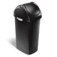 thumbnail image 1 of Simplehuman - 60 Liter / 16 Gallon Swing Lid Trash Can, Black Plastic, 1 of 4