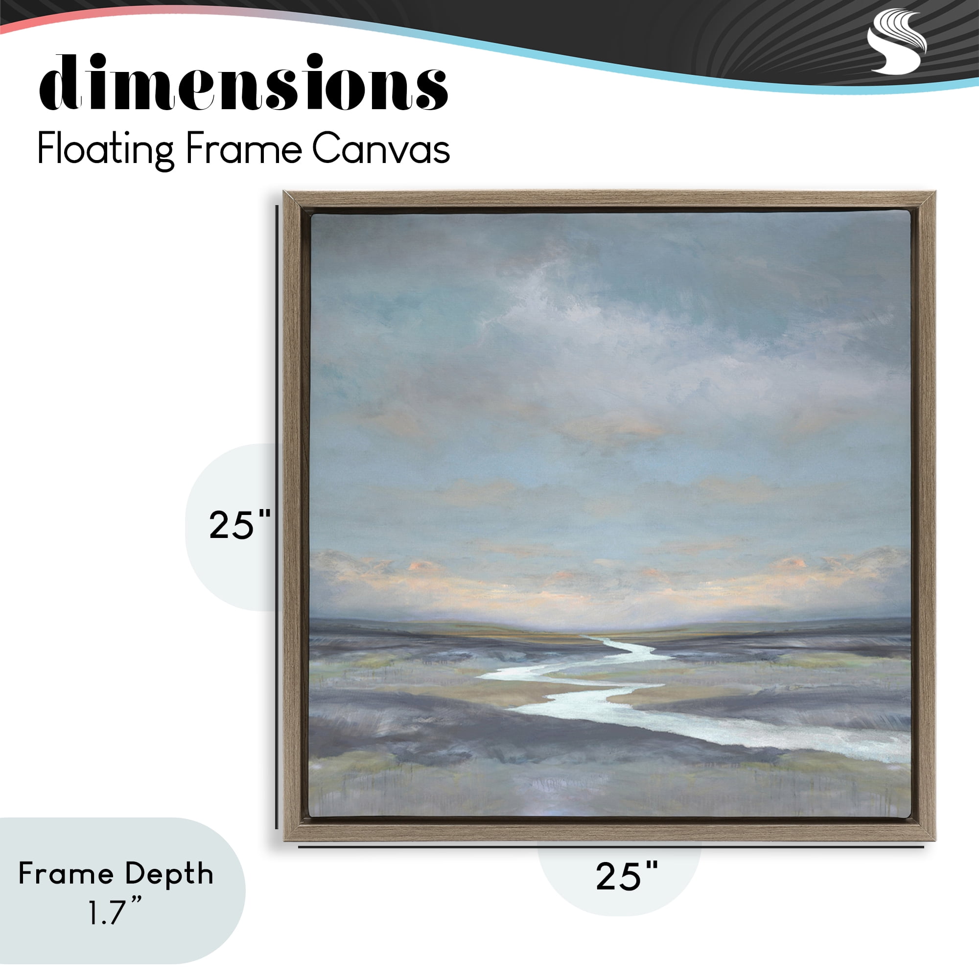 Stupell Industries Riverbend Misty Atmosphere Brown Framed Floater Canvas Wall Art, design by Christy McKee