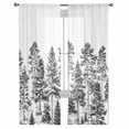 thumbnail image 3 of Grey Tree Sheer Curtains 84 Inches Long 2 Panels Set, Window Sheer Curtains for Living Room/Bedroom, Nature Forest Wild Plant White Watercolor Light Filtering Rod Pocket Curtain 52'' x 84'' x 2, 3 of 7