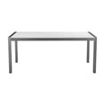 thumbnail image 2 of Pemberly Row 71" Modern Aluminum Patio Dining Table in Brush Frame/White, 2 of 4