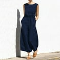 thumbnail image 1 of Women Loose Rompers Casual Cotton Ladies Jumpsuits High Waisted Overalls Rompers, 1 of 7