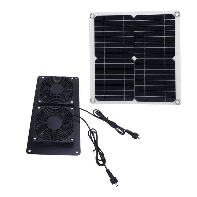 Kit de Ventilador de Escape de Energía Solar, Panel Solar de 43.4cfm 12W Para Invernadero