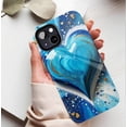 thumbnail image 5 of Heart - Shaped Resin Phone Case with Gold Foil Accents, Artistic Swirl Design for Romantic Users & Valentine’s Day Gift, Compatible with iPhone 11/12/13/14/15/16 (Pro Max/Plus), 5 of 9