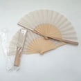 thumbnail image 2 of 2 Pieces Handheld Fan Folding Fabric Hand Folding Fans Craft Fan Decoration Fan Gift Fan with Drawstring Bags, 2 of 5