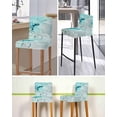 thumbnail image 5 of Aqua Marble Bar Stool Covers Set of 4, Modern Abstract Gradient Water Fluid Art Stretch Washable Bar Chair Covers with Backs, Removable Pub Counter Height Chair Cover for Kitchen Dining Room Cafe, 5 of 7