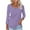 Purple, variant on SROBPTY Womens Fall Top, 3/4 Sleeve Shirts for Women, Women's Fashion Loose Casual Solid 3/4 Sleeve V-Neck T-Shirt Tops Blue,L