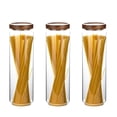thumbnail image 1 of Juego de 3 frascos de vidrio con tapa de madera Homtop, capacidad 1600 ml, 1 of 9