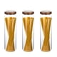 thumbnail image 1 of Juego de 3 frascos de vidrio con tapa de madera Homtop, capacidad 1600 ml, 1 of 9