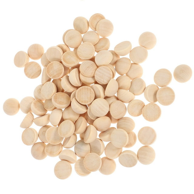 SHISUYAN 100 Pcs Petites Perles Demi-Rondes : Perles Décoratives en Bois Non Finies, Boules Demi-Rondes en Bois à Peindre pour Fabrication de Bijoux, Projets d'Art DIY