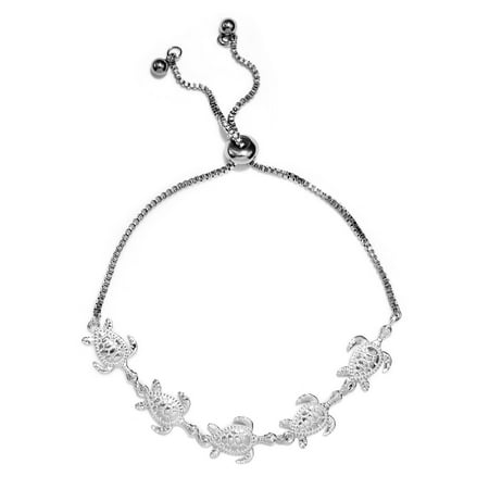 Shop LC Delivering Joy Stainless Steel and 925 Sterling Silver Turtle Bolo Stylish Elegant Bracelet Jewelry for Women Graduation Gifts for Her