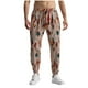 thumbnail image 2 of Pantalones largos para hombre, informales, de moda, con cintura elástica, estampados, parte inferior elástica, pantalones largos de lino y algodón., 2 of 5