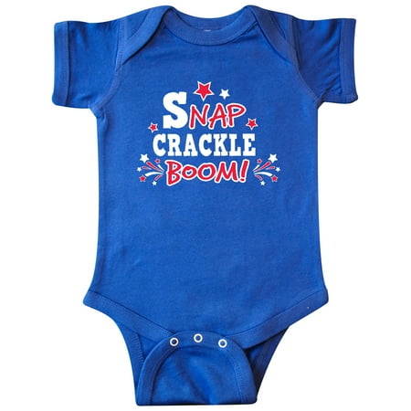 

Inktastic 4th of July Snap Crackle Boom with Red and White Fireworks Gift Baby Boy or Baby Girl Bodysuit