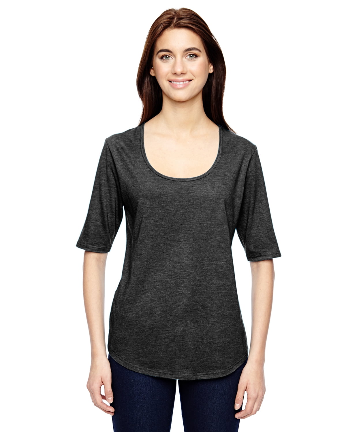 T-Shirt Deep Scoop Neck Tee 