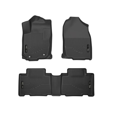Husky Liners Weatherbeater Floor Mats | Fits 2013 - 2018 Toyota RAV4 (Excludes Hybrid) | Front & 2nd Row, 3-pc Black - 98971