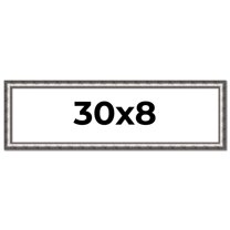 30x8 Frame Silver Real Wood Picture Frame Width 1.125 Inches | Interior Frame Depth 0.5 Inches |