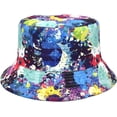 thumbnail image 5 of CoCopeaunts Women Bucket Hats Double-Side Fishing Cap Sunscreen Spring Summer Colorful Graffiti Collapsible Fisherman Hat for Men, 5 of 8