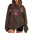 thumbnail image 1 of Gibobby Sudadera de mujer Sudaderas de moda de gran tamaño para mujer con cuello alto manga larga trajes de otoño 2023(Marrón,CH), 1 of 3