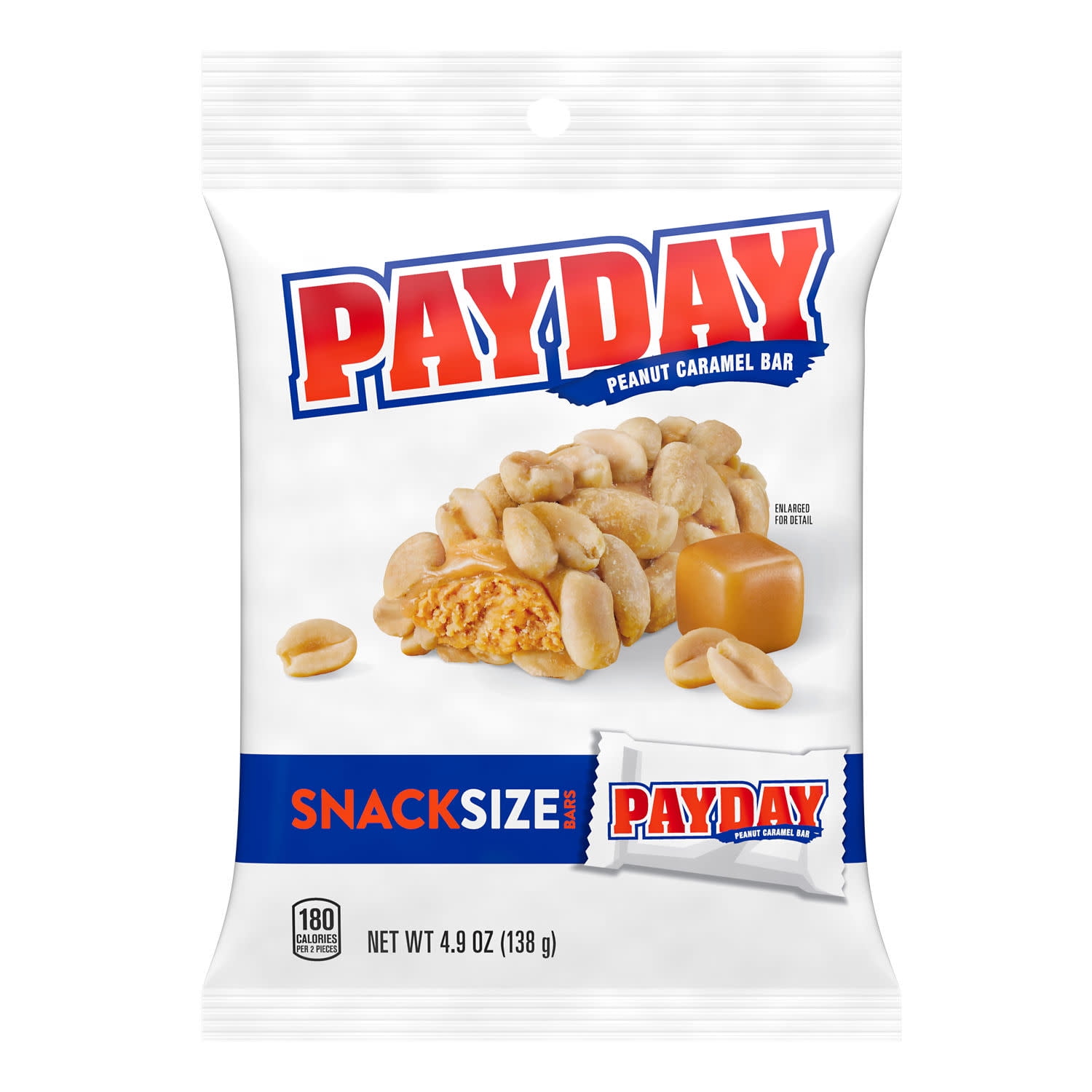 (2 pack) Payday Peanut Caramel Snack Size Candy, Bag 4.9 oz