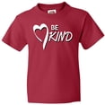 thumbnail image 3 of Inktastic Be Kind with Heart Ribbon in White Text Youth T-Shirt, 3 of 5
