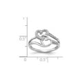thumbnail image 2 of Gem & Harmony 1/10 Carat (Ctw) Diamond Double Heart Ring in 14K White Gold for Women, 2 of 5