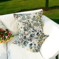 thumbnail image 2 of Set of Two 16" X 16" Green and White Blown Seam Floral Indoor Outdoor Throw Pillow, 2 of 5