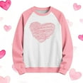 thumbnail image 5 of Girls Valentine's Day Sweatshirt Kids Pink Heart Crewneck | Long Sleeve Cute Top | Valentine's Gift for Girls Age 4 5 6 7 8 to 14 Years,Size 11-12 T, 5 of 5