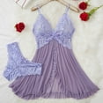 thumbnail image 4 of Levmjia Womens Lingerie Set Mesh Sleepwear Pajamas Solid Color Suspender Slit for Couples Romantic Nights Honeymoon Valentine Day Gift, 4 of 4