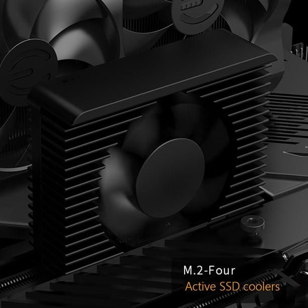 Disipador De Calor Ventilador enfriador de disipador de calor de torre CNC de radiador activo para SSD M.2 2280 (negro SIN ARGB)