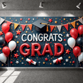 thumbnail image 6 of Gold Theme Graduation Banner Pink White Balloons Grad Party Backdrop Star Decor Graduation Cap Design Graduation Background for Graduation Party College Graduation Photo Shoot, 6 of 9
