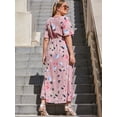 thumbnail image 5 of Plus Size Flutter Sleeve Floral Print High Low Dress Pink L, 5 of 5